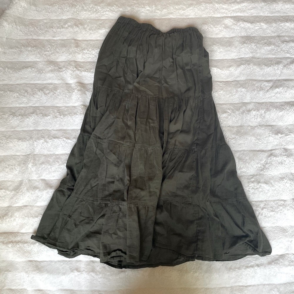 Chic Dark Green A-Line Skirt